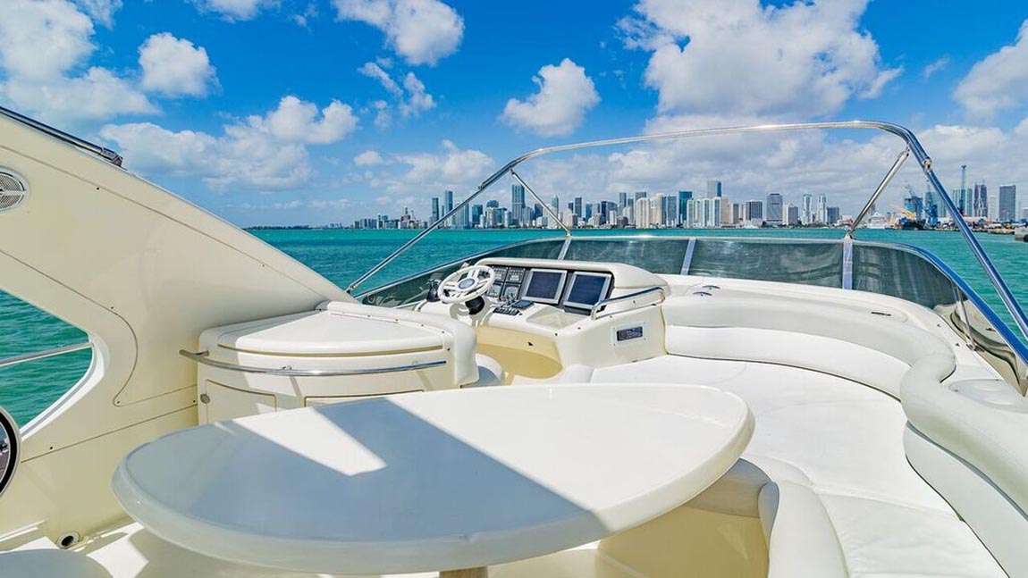 Navigation and Upper Seats of the 55 Ft Azimut Yacht